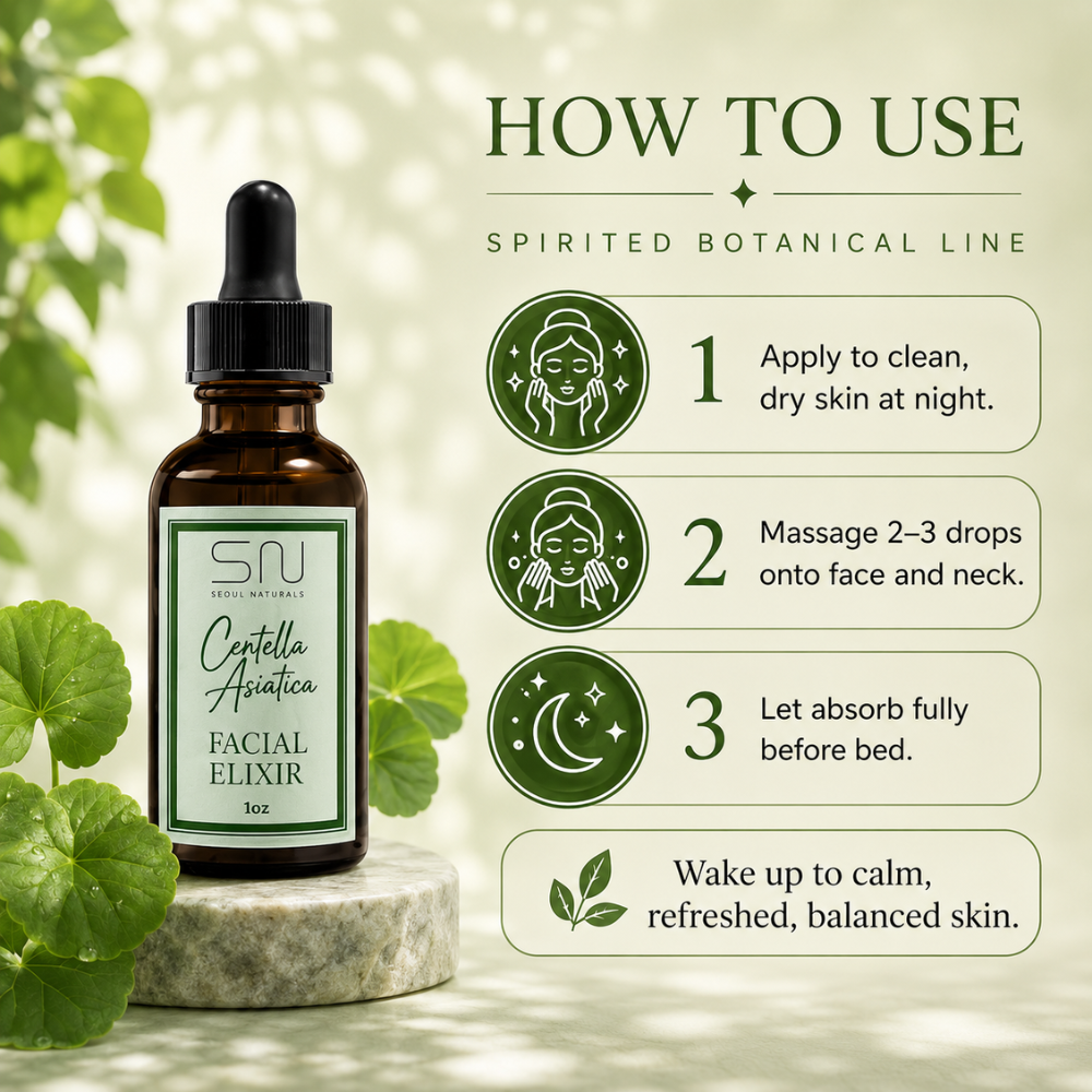 Seoul Naturals Facial Elixir with Centella Asiatica, K Beauty, 1 fl oz