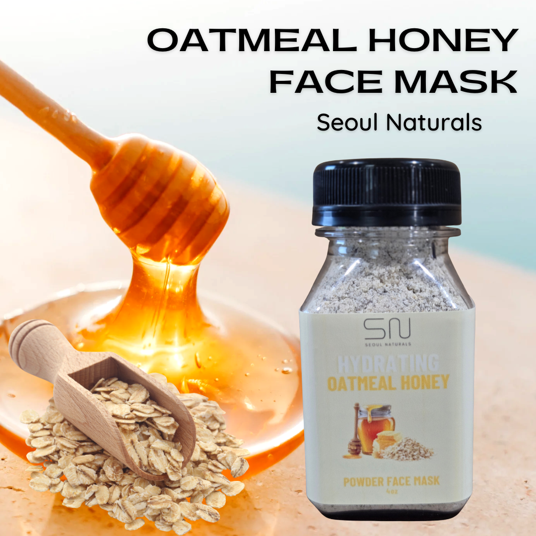 Seoul Naturals Oatmeal Honey Face Mask Powder, 100% Natural Ingredients, K Beauty, 4fl oz