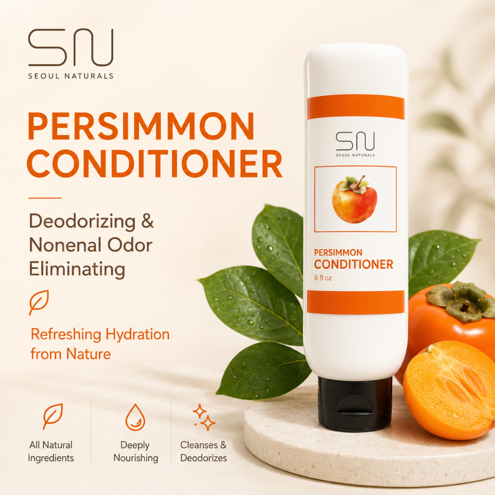 Seoul Naturals Persimmon Conditioner, Deodorizing and Nonenal Odor Eliminating, Deeply Nourishing, k beauty inspired, 8 fl oz