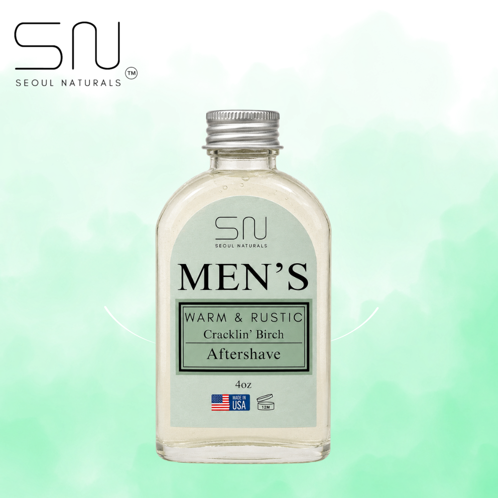 Seoul Naturals Men's Warm and Rustic Cracklin' Birch Aftershave, Alcohol Free, 4 oz