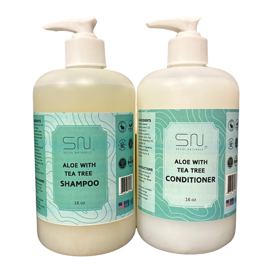 Aloe Vera with Tea Tree Shampoo and Conditioner Set, 100% Natural, K Beauty, 16 fl oz