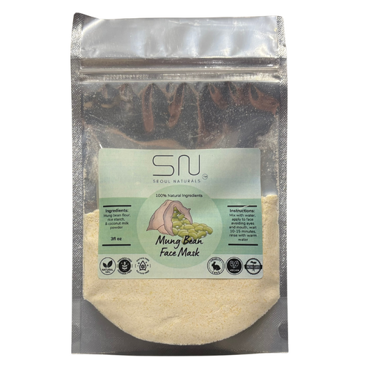 Seoul Naturals Mung Bean Face Mask Powder, 100% Natural Ingredients, K Beauty, 3fl oz