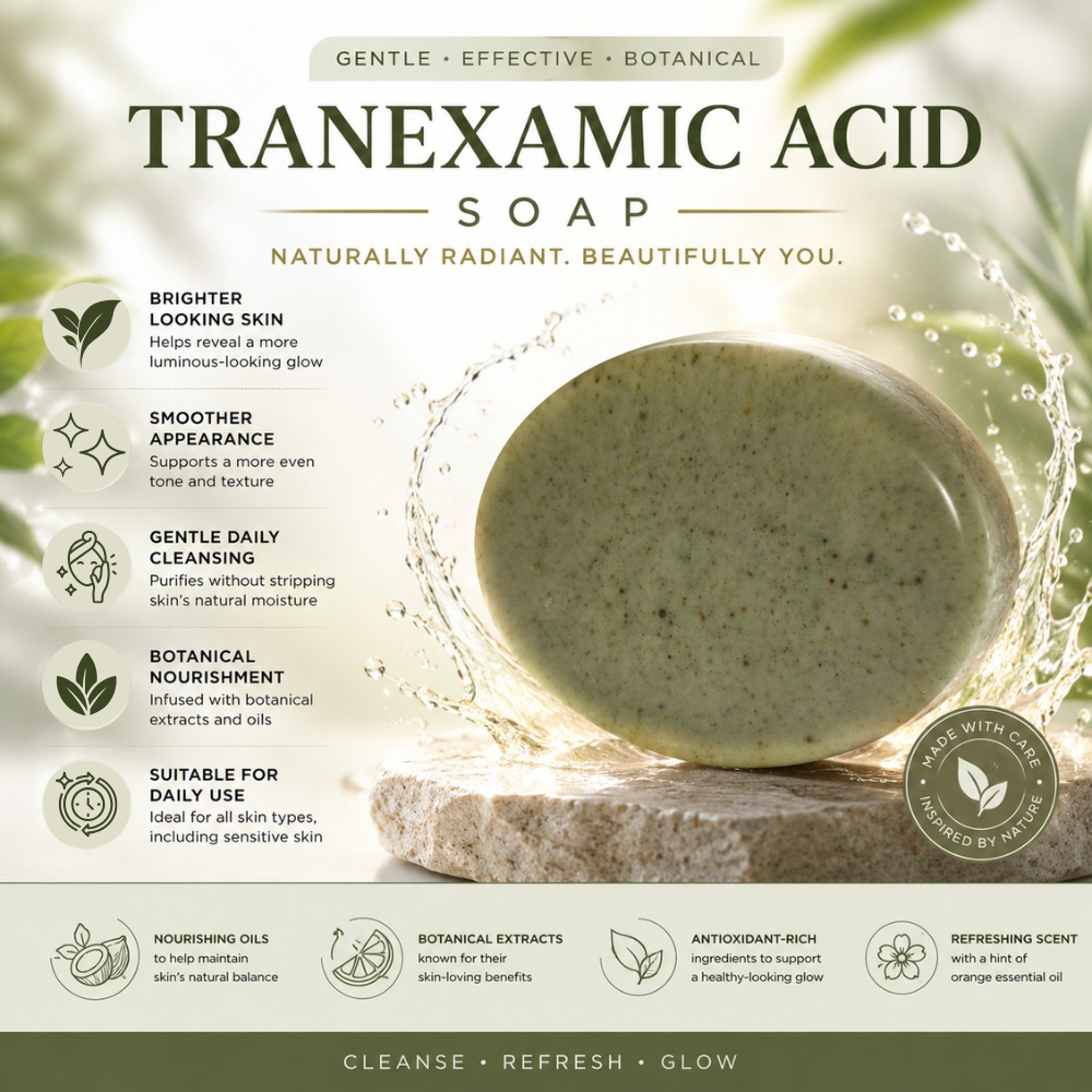 Tranexamic Kojic Acid Soap - Niacinamide & Spirulina - K-Beauty Inspired - 3.5 oz
