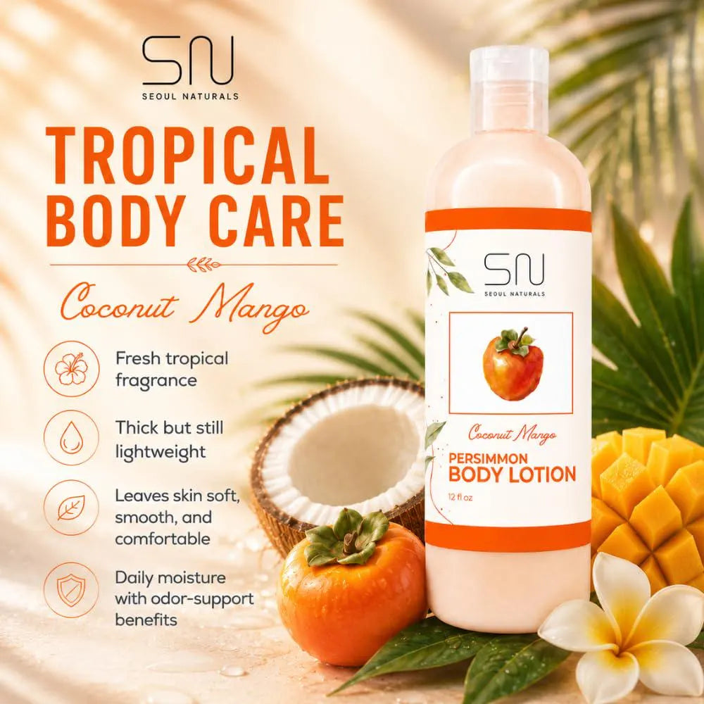 Persimmon Body Lotion, Coconut Mango, Nonenal Odor Eliminating,12 fl oz