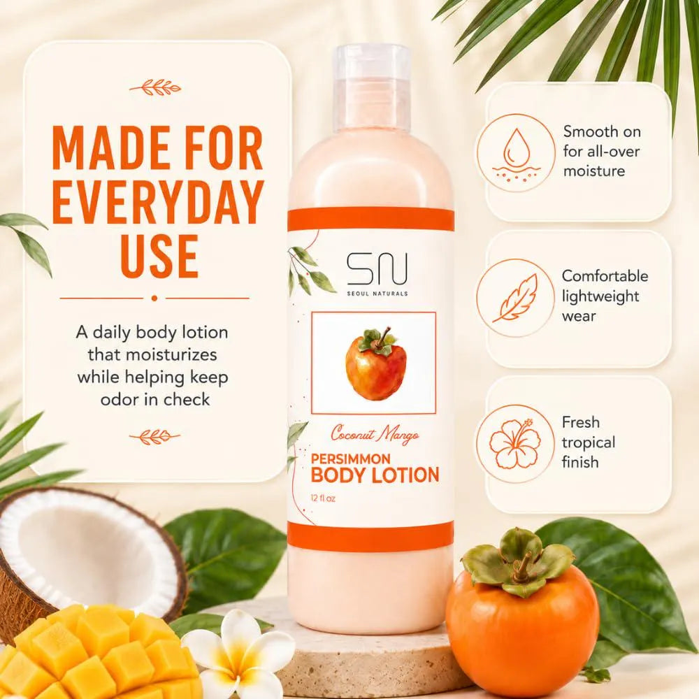 Persimmon Body Lotion, Coconut Mango, Nonenal Odor Eliminating,12 fl oz