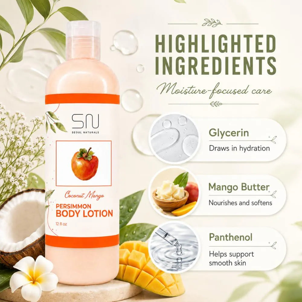 Persimmon Body Lotion, Coconut Mango, Nonenal Odor Eliminating,12 fl oz